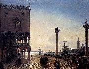 Friedrich Paul Nerly Piazza San Marco At Night Spain oil painting artist